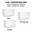 DaVinci Otto Pine Wood 3-in-1 Convertible Crib in White