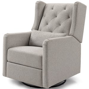 davinci everly polyester fabric recliner in performance gray eco weave