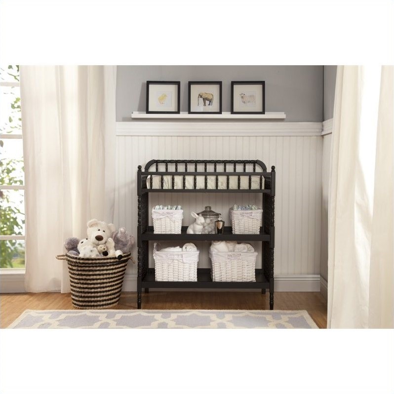 DaVinci Jenny Lind 3in1 Convertible Crib with Changing Table in Ebony