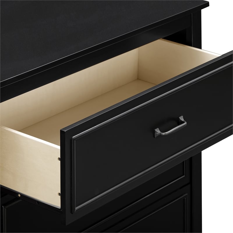 Davinci Charlie 3-Drawer Modern Pine Wood and MDF Dresser in Ebony Black