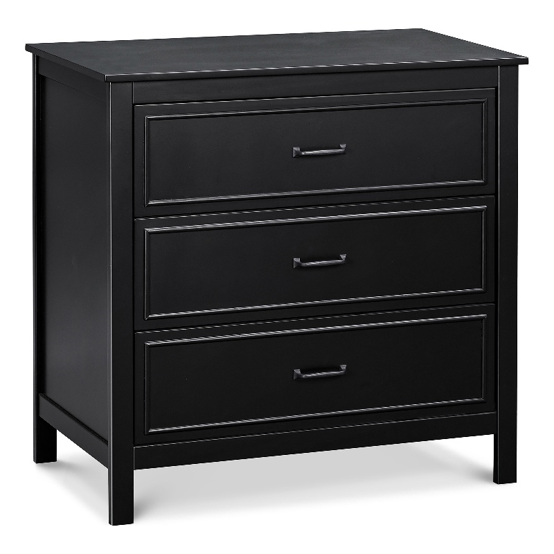 Davinci Charlie 3-Drawer Modern Pine Wood and MDF Dresser in Ebony Black