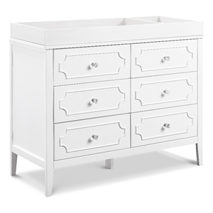 Davinci Chloe Regency 6-Drawer Modern Pine Wood and MDF Dresser in White