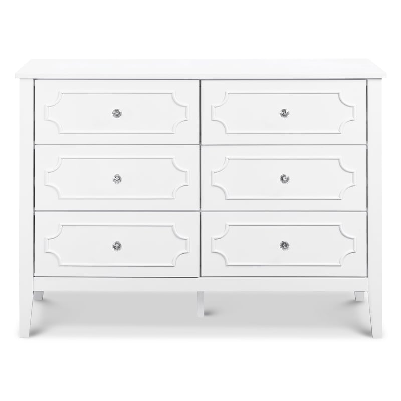 Davinci Chloe Regency 6-Drawer Modern Pine Wood and MDF Dresser in White