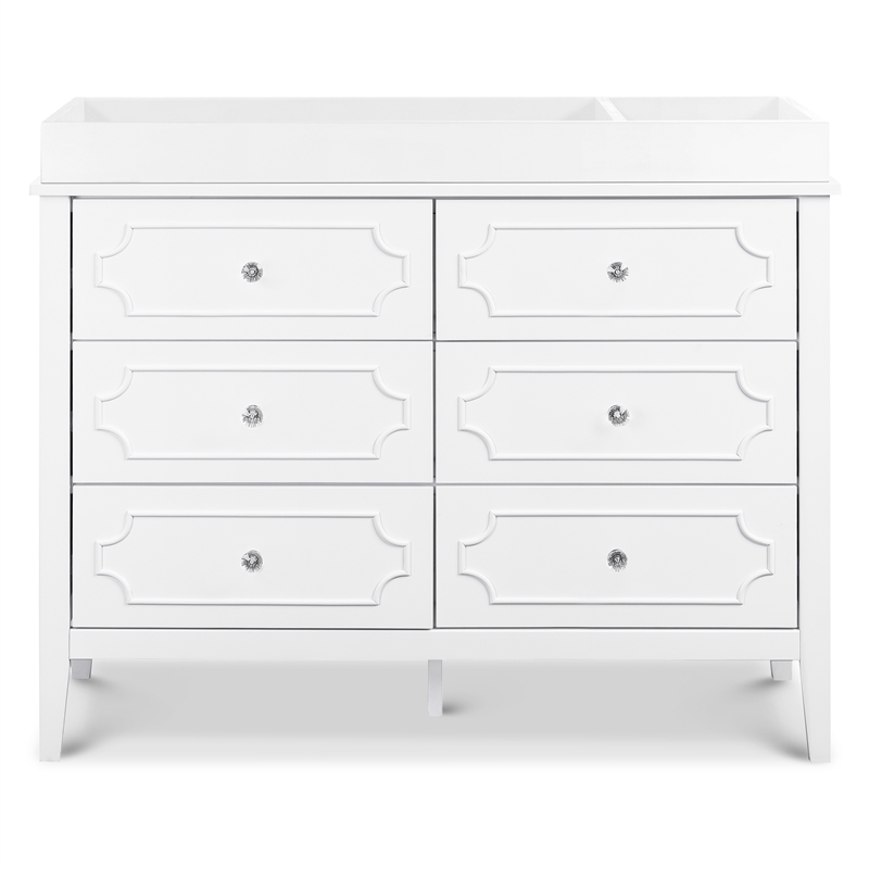 Davinci Chloe Regency 6-Drawer Modern Pine Wood and MDF Dresser in White