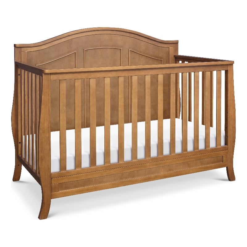 Davinci Emmett Modern Pine Wood and MDF 4-In-1 Convertible Crib in Chestnut