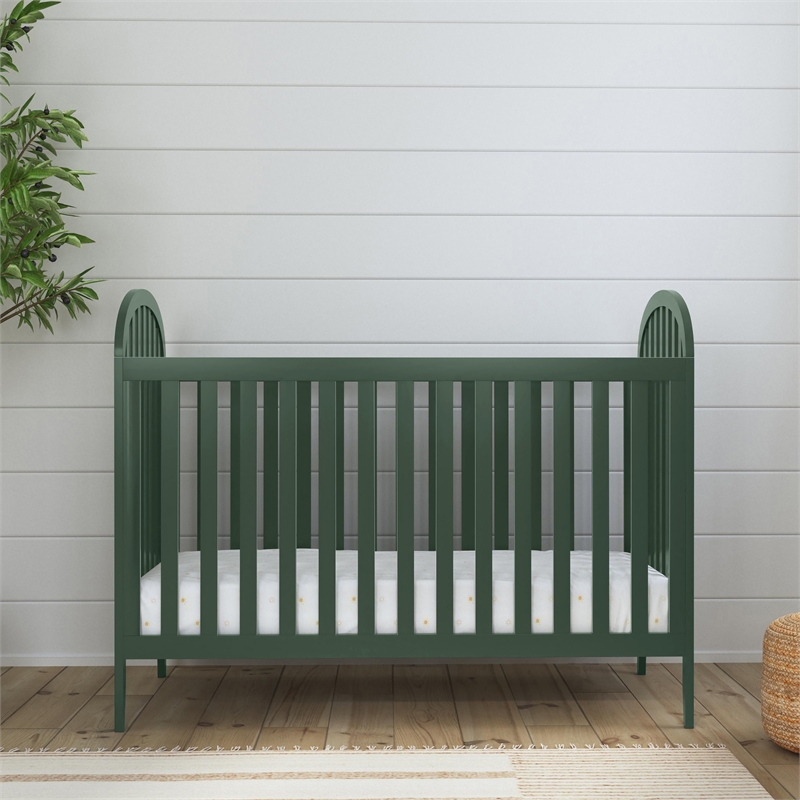 Davinci Beau Modern Pine Wood 3-In-1 Convertible Crib in Forest Green