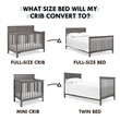 Davinci Pine Wood Twin/Full-Size Bed Conversion Kit (M5789) in Forest Green