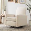 Davinci Penny Modern Polyester Fabric Recliner and Swivel Glider in Cream