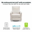 Davinci Penny Modern Polyester Fabric Recliner and Swivel Glider in Cream