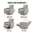 Davinci Penny Modern Polyester Fabric Recliner and Swivel Glider in Gray