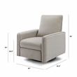 Davinci Penny Modern Polyester Fabric Recliner and Swivel Glider in Gray