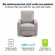 Davinci Penny Modern Polyester Fabric Recliner and Swivel Glider in Gray