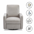 Davinci Penny Modern Polyester Fabric Recliner and Swivel Glider in Gray