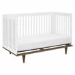 Davinci Marley Modern Pine Wood 3-In-1 Convertible Crib in White/Walnut