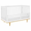 Davinci Marley Modern Pine Wood 3-In-1 Convertible Crib in White/Natural