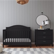 Davinci Charlie Modern Pine Wood and MDF 4-In-1 Convertible Crib in Ebony Black