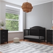 Davinci Charlie Modern Pine Wood and MDF 4-In-1 Convertible Crib in Ebony Black