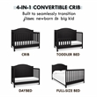 Davinci Charlie Modern Pine Wood and MDF 4-In-1 Convertible Crib in Ebony Black