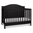 Davinci Charlie Modern Pine Wood and MDF 4-In-1 Convertible Crib in Ebony Black