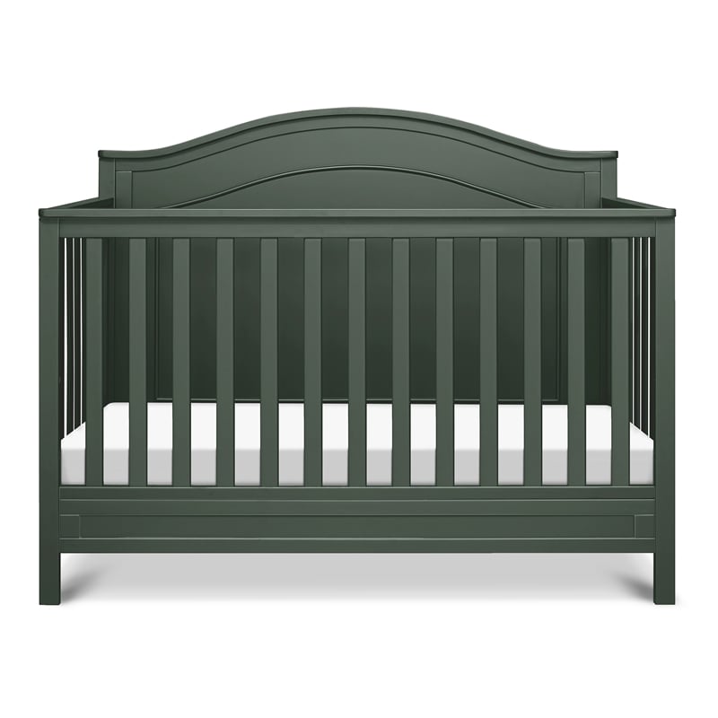 Davinci Charlie Modern Pine Wood and MDF 4-In-1 Convertible Crib in Forest Green