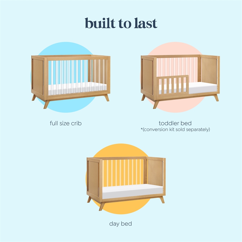 DaVinci Otto 3-in-1 Convertible Crib with Acrylic Slats in Light Brown