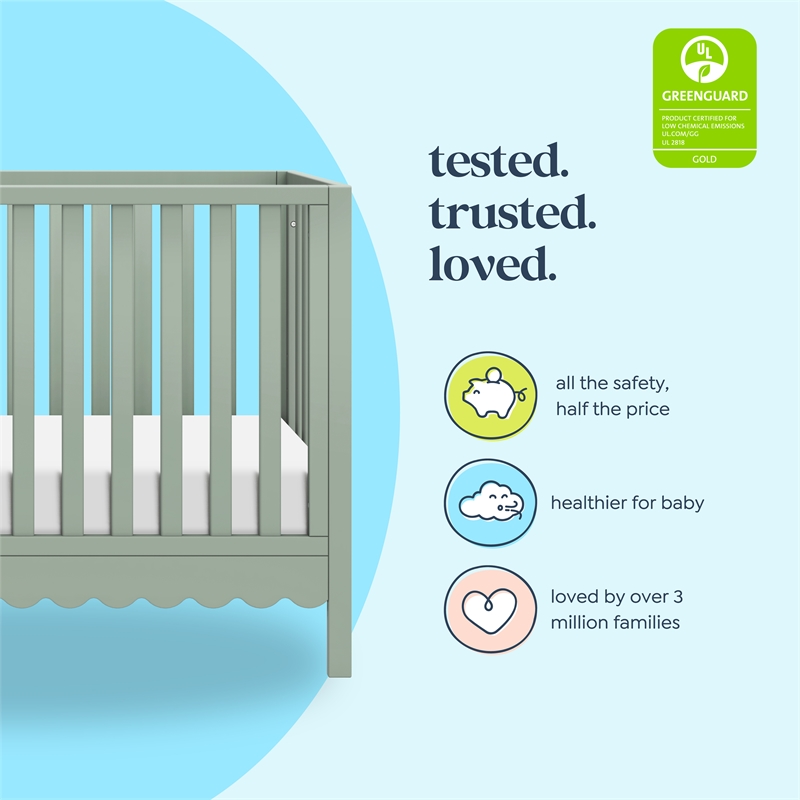 DaVinci Sammy Scallop 4-in-1  Convertible Crib in Green