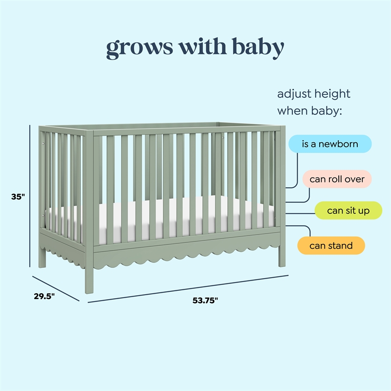 DaVinci Sammy Scallop 4-in-1  Convertible Crib in Green