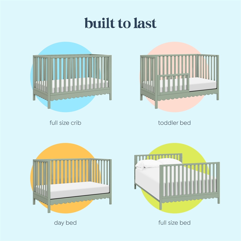 DaVinci Sammy Scallop 4-in-1  Convertible Crib in Green