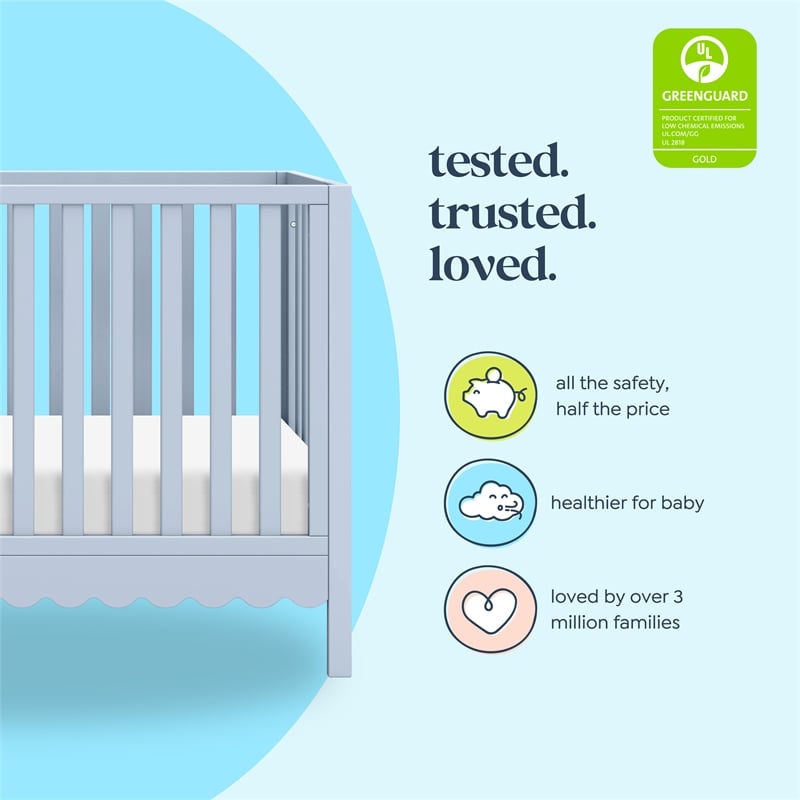 DaVinci Sammy Scallop 4-in-1  Convertible Crib in Light Blue