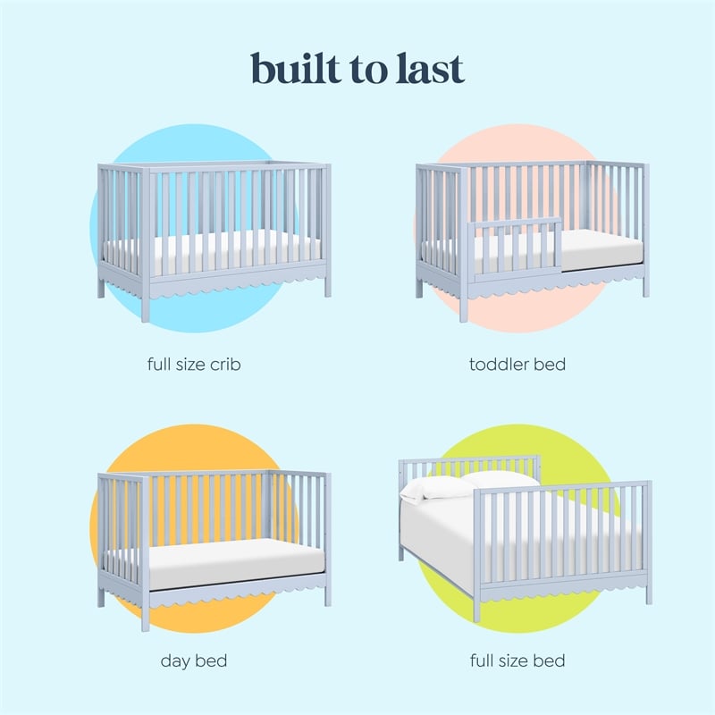 DaVinci Sammy Scallop 4-in-1  Convertible Crib in Light Blue