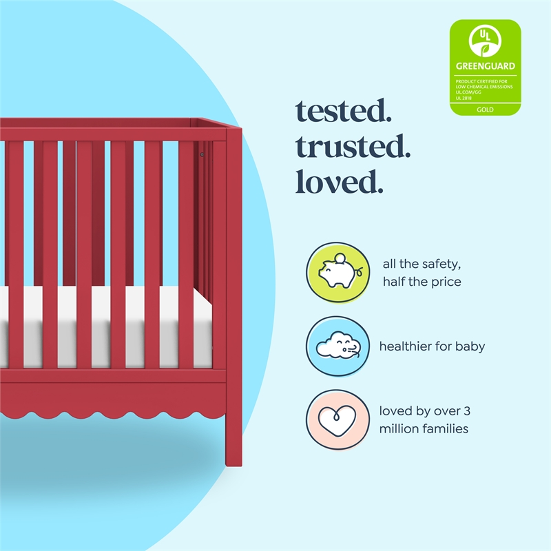 DaVinci Sammy Scallop 4-in-1  Convertible Crib in Red