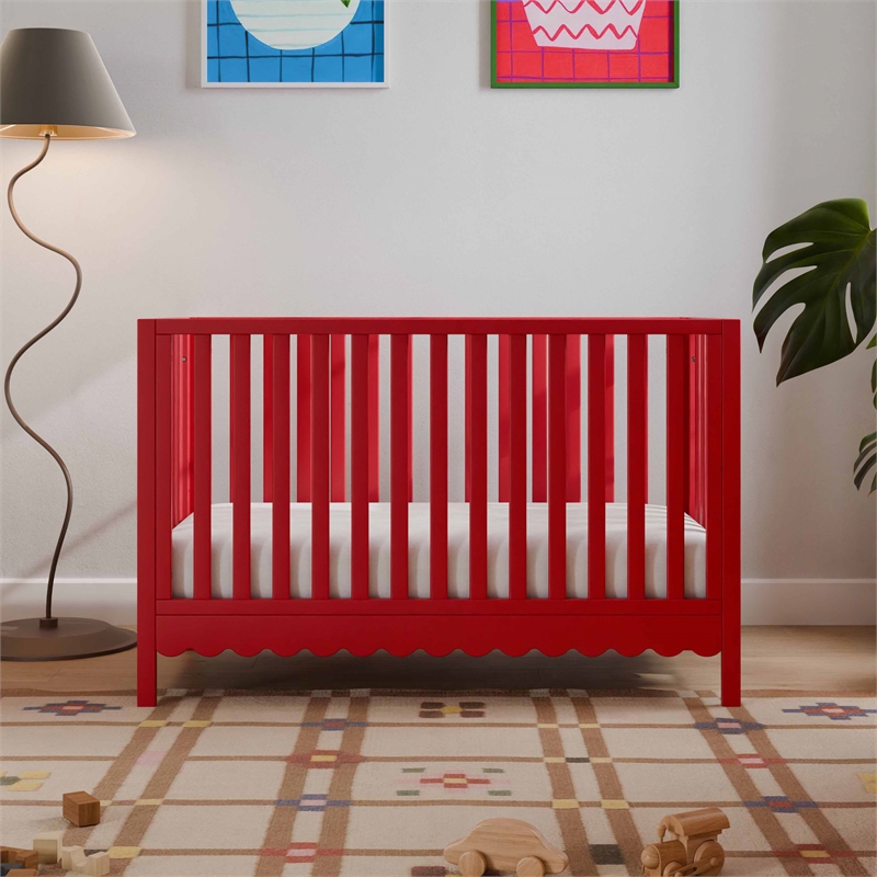 DaVinci Sammy Scallop 4-in-1  Convertible Crib in Red