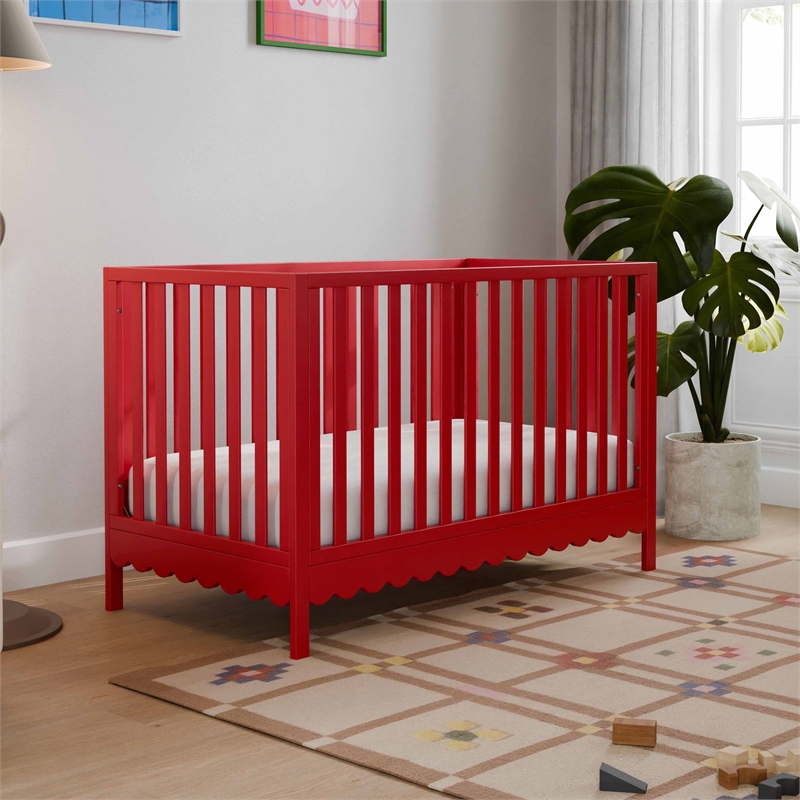 DaVinci Sammy Scallop 4-in-1  Convertible Crib in Red