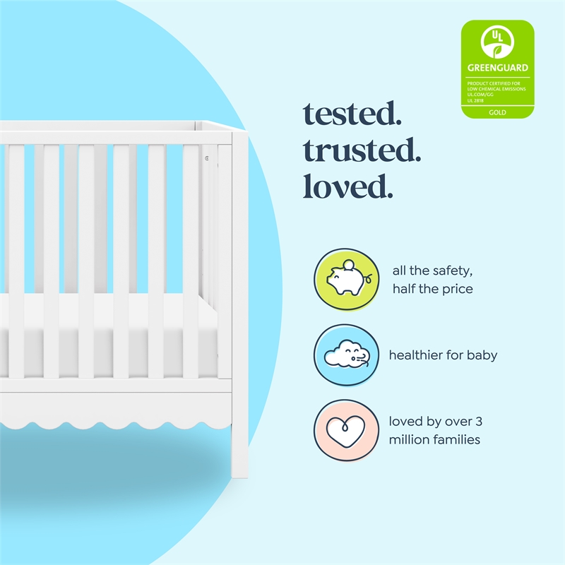 DaVinci Sammy Scallop 4-in-1  Convertible Crib in White