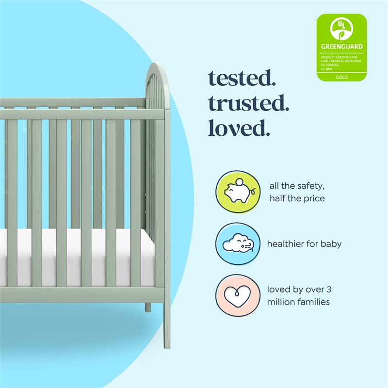 DaVinci Beau 3-in-1 Convertible Crib in Green