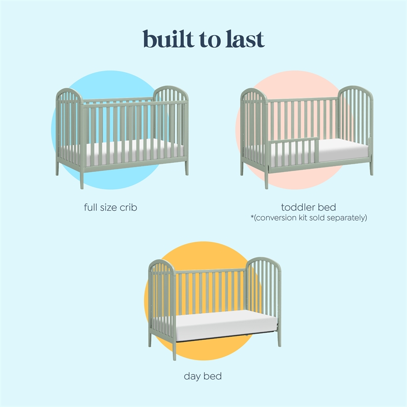 DaVinci Beau 3-in-1 Convertible Crib in Green