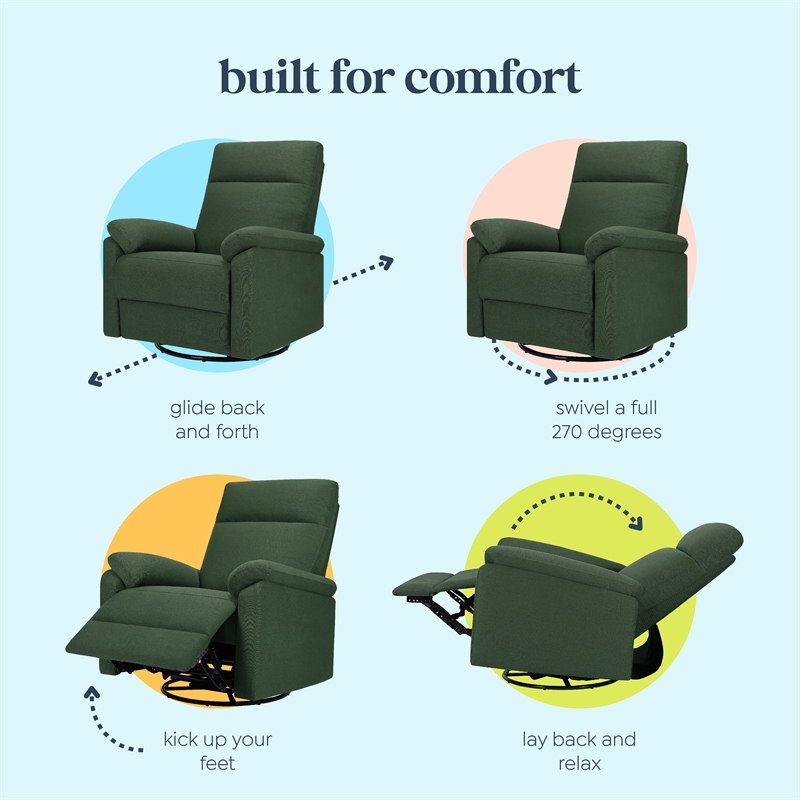 DaVinci Suzy Electronic Recliner and Swivel Glider/USB Charging Port in Green