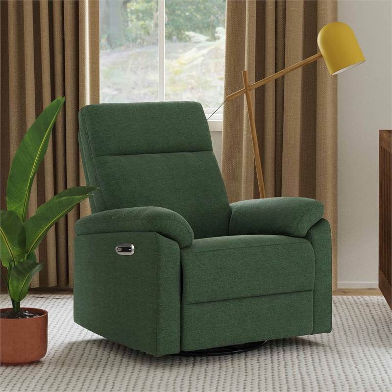 DaVinci Suzy Electronic Recliner and Swivel Glider/USB Charging Port in Green