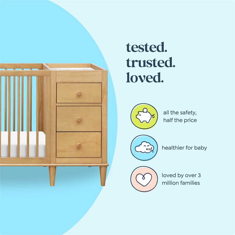 DaVinci Marley 3-in-1 Crib and Changer Combo in Light Brown