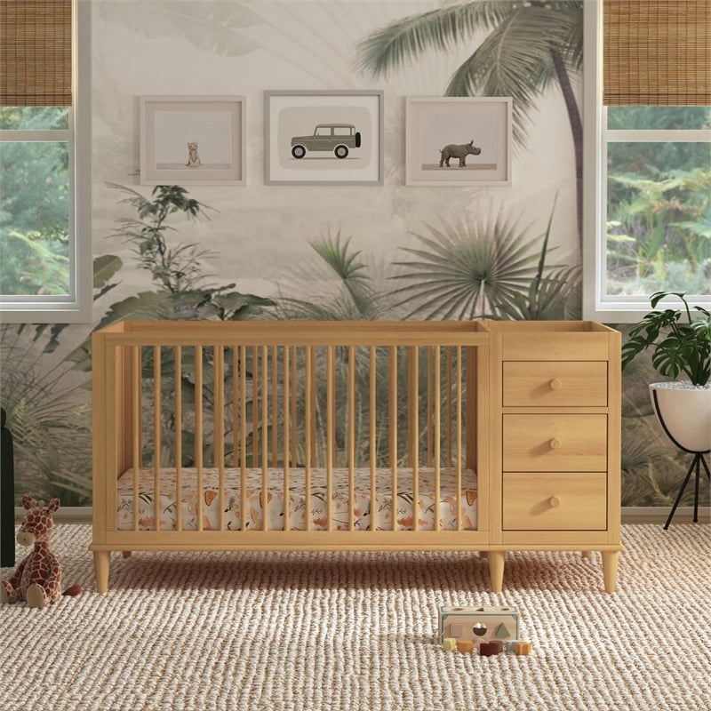 DaVinci Marley 3-in-1 Crib and Changer Combo in Light Brown