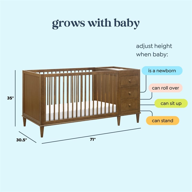 DaVinci Marley 3-in-1 Crib and Changer Combo in Brown