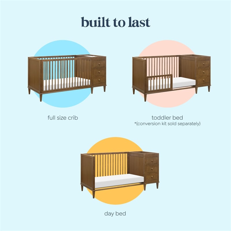 DaVinci Marley 3-in-1 Crib and Changer Combo in Brown