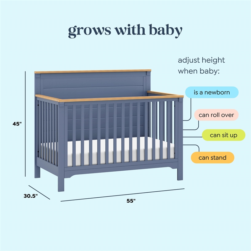DaVinci Shea 4-in-1 Convertible Crib in Blue