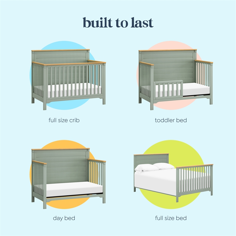 DaVinci Shea 4-in-1 Convertible Crib in Sage and Honey