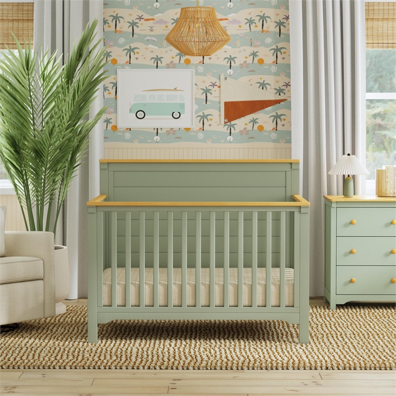DaVinci Shea 4-in-1 Convertible Crib in Sage and Honey