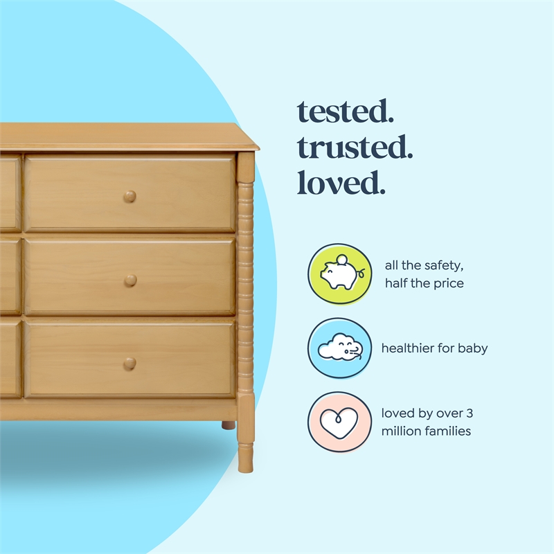 DaVinci Jenny Lind Spindle 6-Drawer Dresser in Light Brown