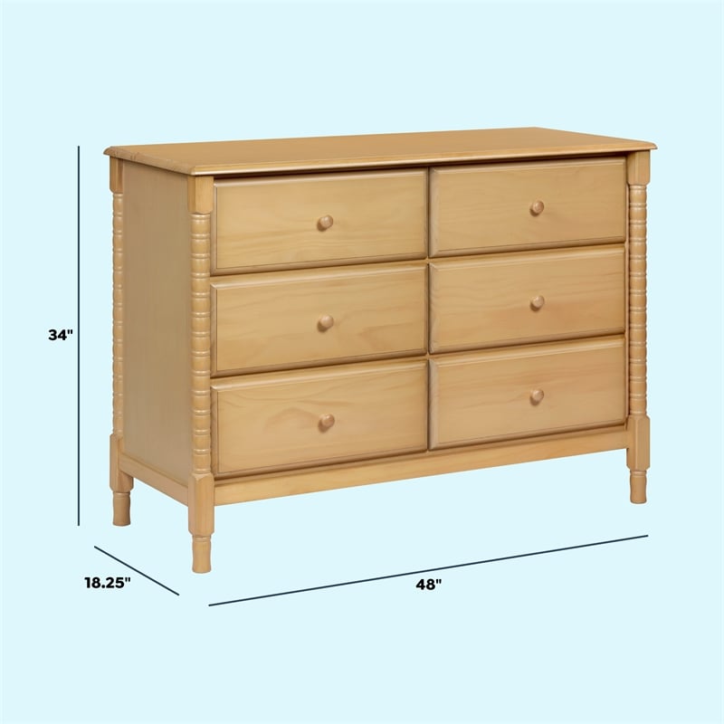 DaVinci Jenny Lind Spindle 6-Drawer Dresser in Light Brown
