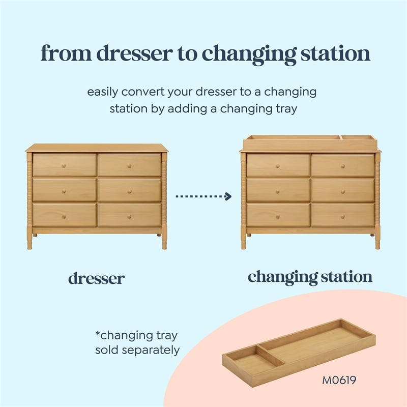 DaVinci Jenny Lind Spindle 6-Drawer Dresser in Light Brown