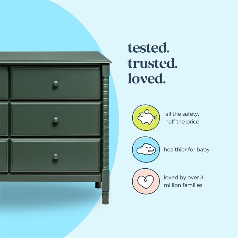 DaVinci Jenny Lind Spindle 6-Drawer Dresser in Green