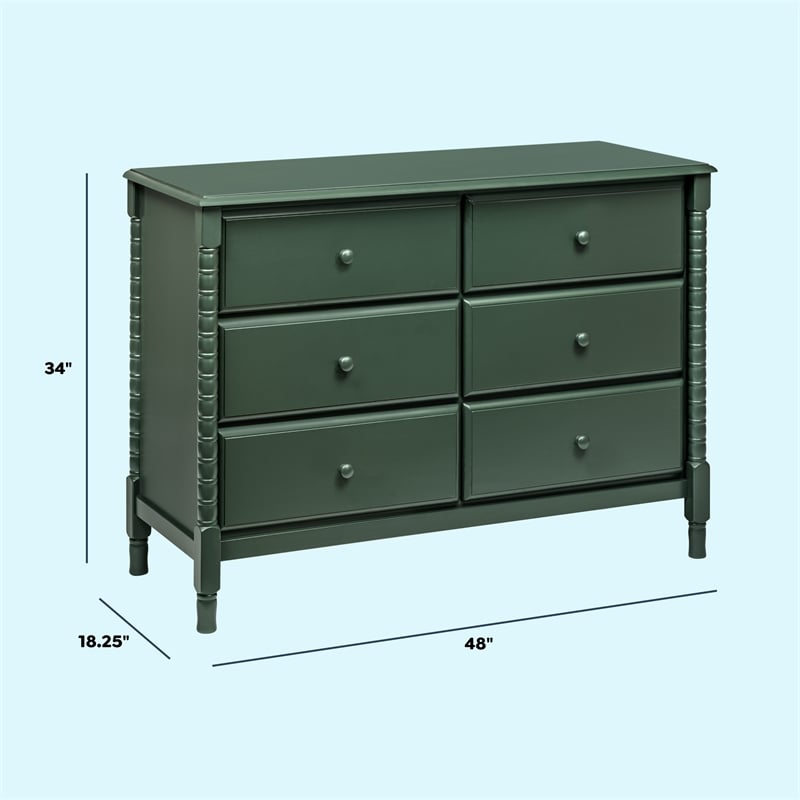 DaVinci Jenny Lind Spindle 6-Drawer Dresser in Green